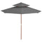 vidaXL - Parasol - dubbeldekker - met - houten - paal - 270 - cm - antraciet