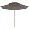 vidaXL - Parasol - dubbeldekker - met - houten - paal - 270 - cm - antraciet