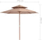vidaXL - Parasol - dubbeldekker - met - houten - paal - 270 - cm - taupe