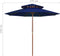 vidaXL - Parasol - dubbeldekker - met - houten - paal - 270 - cm - blauw