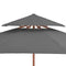 vidaXL - Parasol - dubbeldekker - met - houten - paal - 270 - cm - antraciet