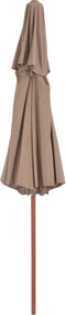 vidaXL - Parasol - dubbeldekker - met - houten - paal - 270 - cm - taupe