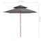 vidaXL - Parasol - dubbeldekker - met - houten - paal - 270 - cm - antraciet