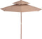 vidaXL - Parasol - dubbeldekker - met - houten - paal - 270 - cm - taupe