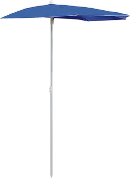 vidaXL - Parasol - half - met - paal - 180x90 - cm - azuurblauw