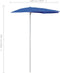 vidaXL - Parasol - half - met - paal - 180x90 - cm - azuurblauw