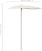 vidaXL - Parasol - half - met - paal - 180x90 - cm - azuurblauw
