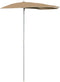 vidaXL - Parasol - half - met - paal - 180x90 - cm - taupe