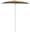 vidaXL - Parasol - half - met - paal - 180x90 - cm - taupe