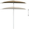 vidaXL - Parasol - half - met - paal - 180x90 - cm - taupe