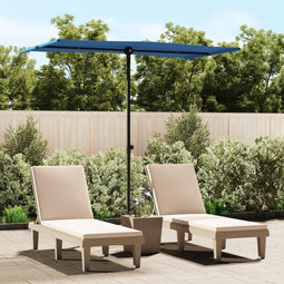 vidaXL - Parasol - met - aluminium - paal - 180x110 - cm - azuurblauw