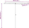 vidaXL - Parasol - met - aluminium - paal - 180x110 - cm - bordeauxrood