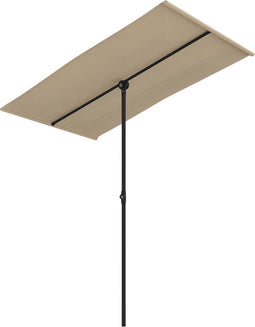 vidaXL - Parasol - met - aluminium - paal - 180x110 - cm - taupe