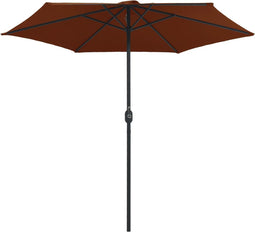 vidaXL - Parasol - met - aluminium - paal - 270x246 - cm - terracottakleurig