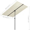vidaXL - Parasol - met - aluminium - paal - 270x246 - cm - zandwit