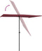 vidaXL - Parasol - met - aluminium - paal - 2x1,5 - m - bordeauxrood