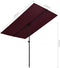 vidaXL - Parasol - met - aluminium - paal - 2x1,5 - m - bordeauxrood