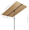 vidaXL - Parasol - met - aluminium - paal - 2x1,5 - m - taupe
