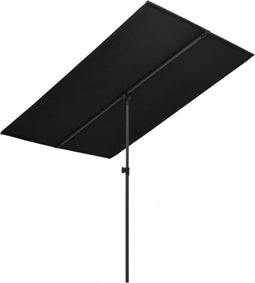 vidaXL - Parasol - met - aluminium - paal - 2x1,5 - m - zwart