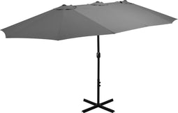 vidaXL - Parasol - met - aluminium - paal - 460x270 - cm - antraciet