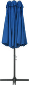 vidaXL - Parasol - met - aluminium - paal - 460x270 - cm - blauw