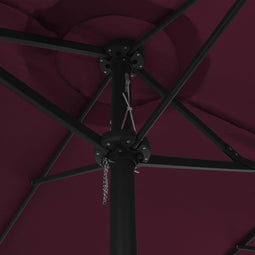 vidaXL - Parasol - met - aluminium - paal - 460x270 - cm - bordeauxrood