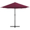 vidaXL - Parasol - met - aluminium - paal - 460x270 - cm - bordeauxrood