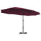 vidaXL - Parasol - met - aluminium - paal - 460x270 - cm - bordeauxrood