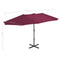 vidaXL - Parasol - met - aluminium - paal - 460x270 - cm - bordeauxrood