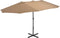 vidaXL - Parasol - met - aluminium - paal - 460x270 - cm - taupe