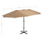 vidaXL - Parasol - met - aluminium - paal - 460x270 - cm - taupe