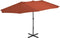 vidaXL - Parasol - met - aluminium - paal - 460x270 - cm - terracotta