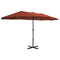 vidaXL - Parasol - met - aluminium - paal - 460x270 - cm - terracotta