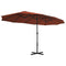 vidaXL - Parasol - met - aluminium - paal - 460x270 - cm - terracotta