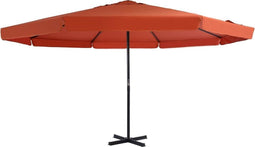 vidaXL - Parasol - met - aluminium - paal - 500 - cm - terracottakleurig
