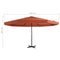 vidaXL - Parasol - met - aluminium - paal - 500 - cm - terracottakleurig