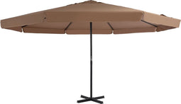 vidaXL - Parasol - met - aluminium - paal - 500 - cm - taupe