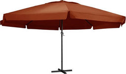 vidaXL - Parasol - met - aluminium - paal - 600 - cm - terracottakleurig