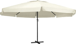 vidaXL - Parasol - met - aluminium - paal - 600 - cm - zandwit