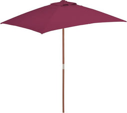vidaXL - Parasol - met - houten - paal - 150x200 - cm - bordeauxrood