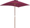 vidaXL - Parasol - met - houten - paal - 150x200 - cm - bordeauxrood
