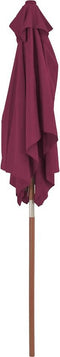 vidaXL - Parasol - met - houten - paal - 150x200 - cm - bordeauxrood