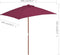 vidaXL - Parasol - met - houten - paal - 150x200 - cm - bordeauxrood