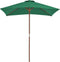vidaXL - Parasol - met - houten - paal - 150x200 - cm - groen