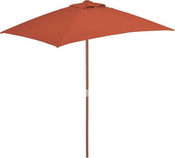vidaXL - Parasol - met - houten - paal - 150x200 - cm - terracottakleurig