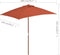 vidaXL - Parasol - met - houten - paal - 150x200 - cm - terracottakleurig