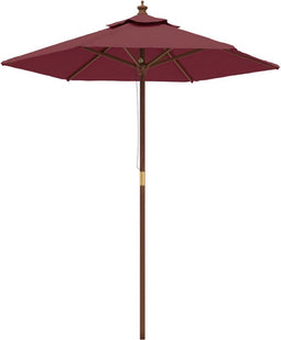 vidaXL - Parasol - met - houten - paal - 196x231 - cm - bordeauxrood