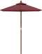 vidaXL - Parasol - met - houten - paal - 196x231 - cm - bordeauxrood