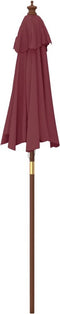 vidaXL - Parasol - met - houten - paal - 196x231 - cm - bordeauxrood