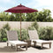 vidaXL - Parasol - met - houten - paal - 196x231 - cm - bordeauxrood